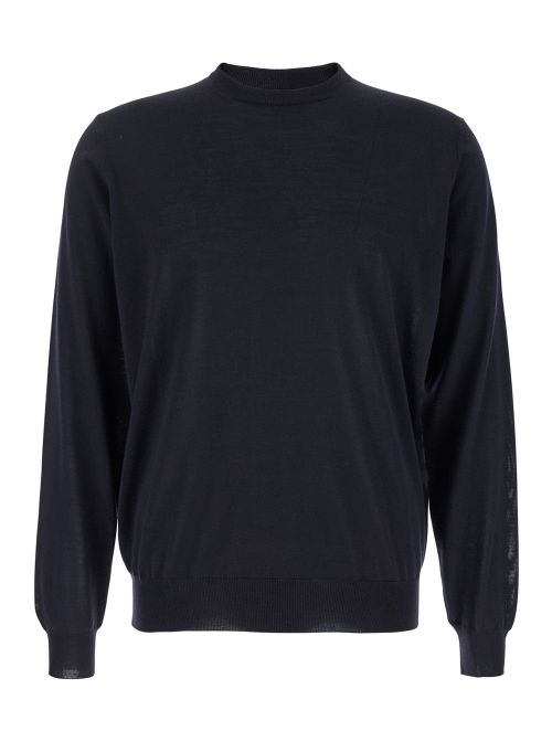Virgin Wool Crewneck Sweater — Blue