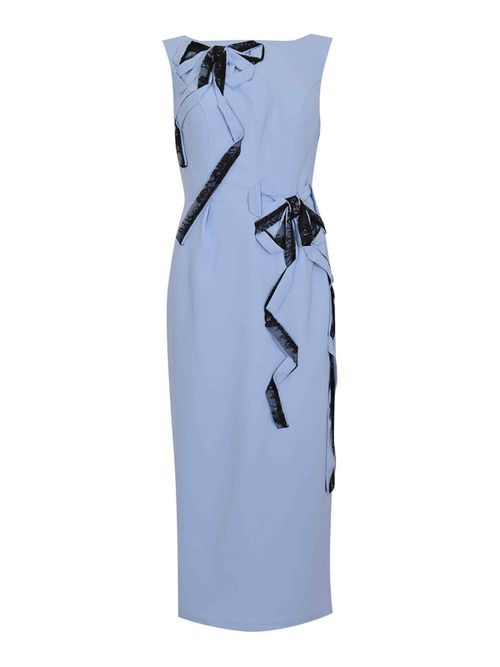 Midi Dress 66638 In Crepe Blue Aura