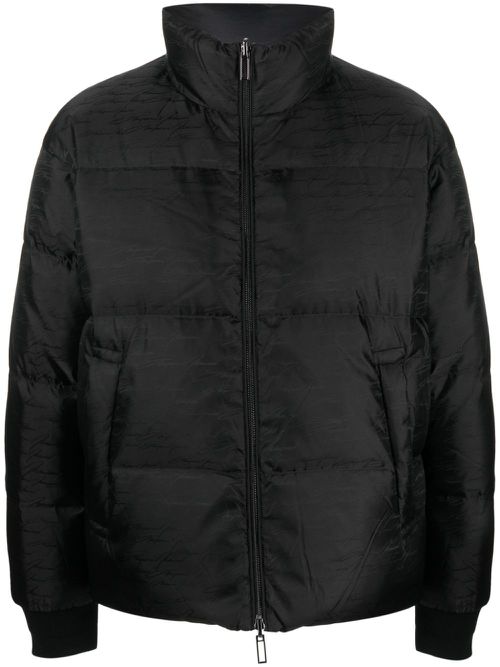 Logo-print padded jacket - Black