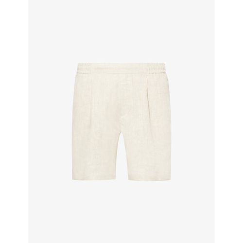 CHÉ 남성 Mens Oat Pleated Slip-pocket Linen Shorts Xxl 75532292