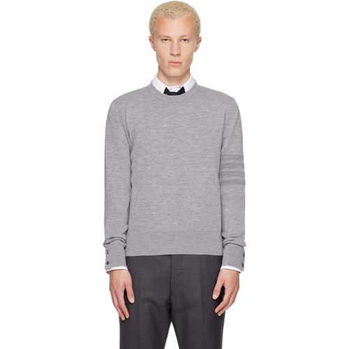 Gray Ottoman Milano Stitch 4-Bar Bomber Sweater