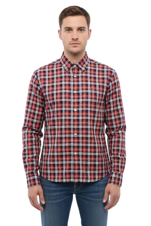 Red Regular Check Shirt