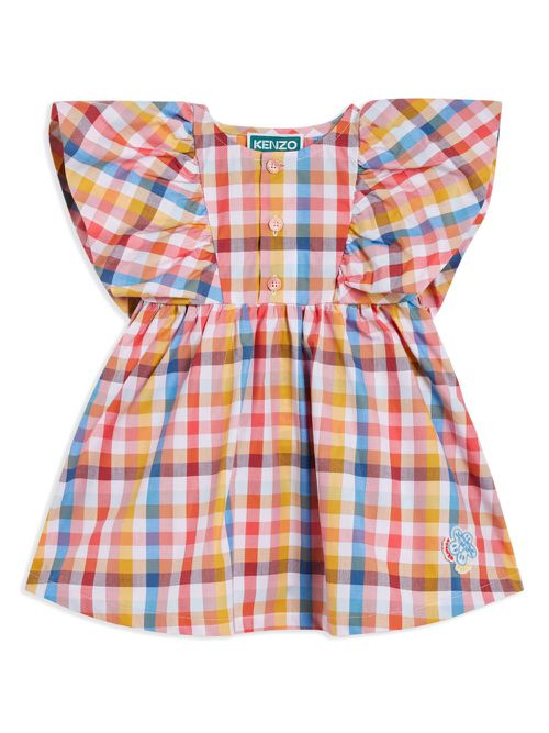Checked ruffled dress - Pink