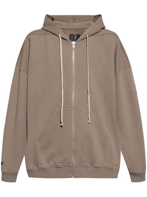Zip-up organic cotton hood - Grey