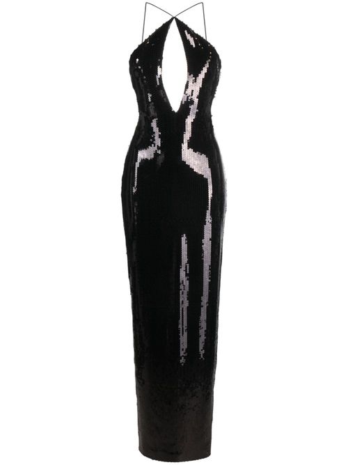 Elsa sequinned maxi dress - Black