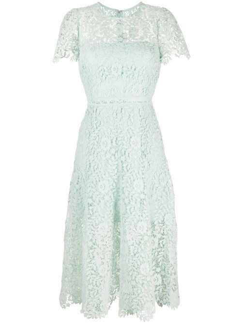 Lace-detail midi dress - Green