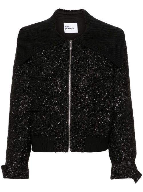 Bouclé bomber jacket - Black