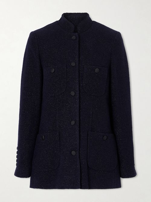 Raja Metallic Wool-blend Bouclé-tweed Jacket - Blue