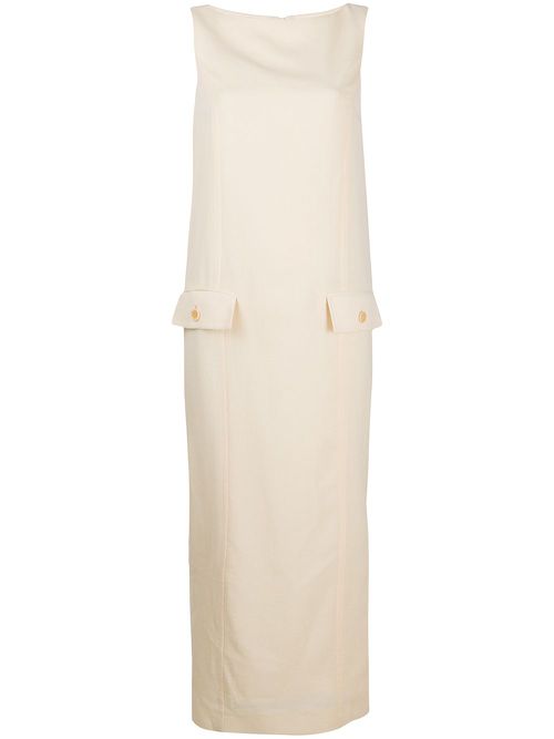 Slash neck maxi dress - Neutrals