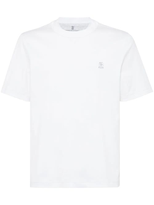 Logo-Embroidered Cotton T-Shirt — White
