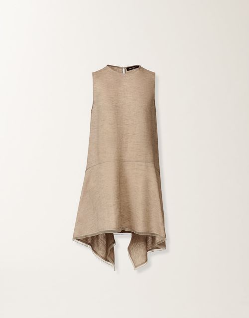 Linen fabric top, taupe
