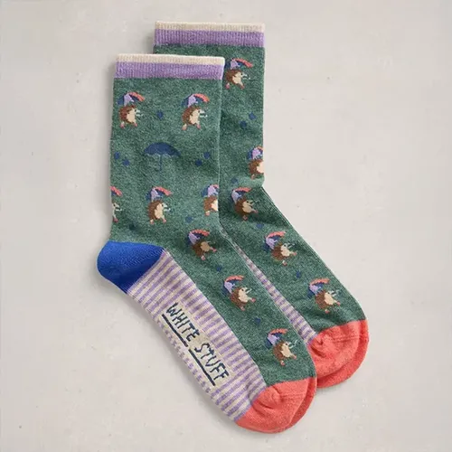 White Stuff Novelty Ankle Socks Bright Tea