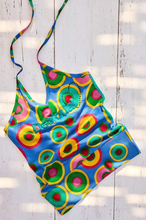 Vintage print halter top