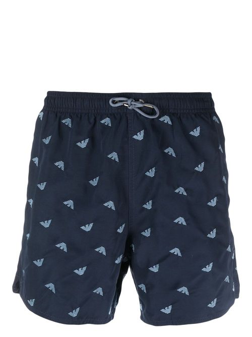 Logo-print swim shorts - Blue