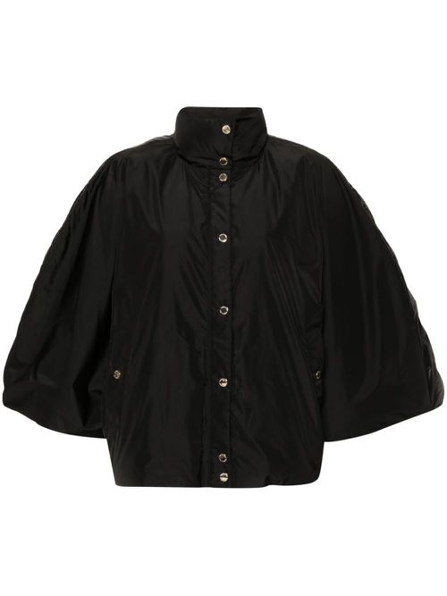 Funnel-neck padded cape - Black
