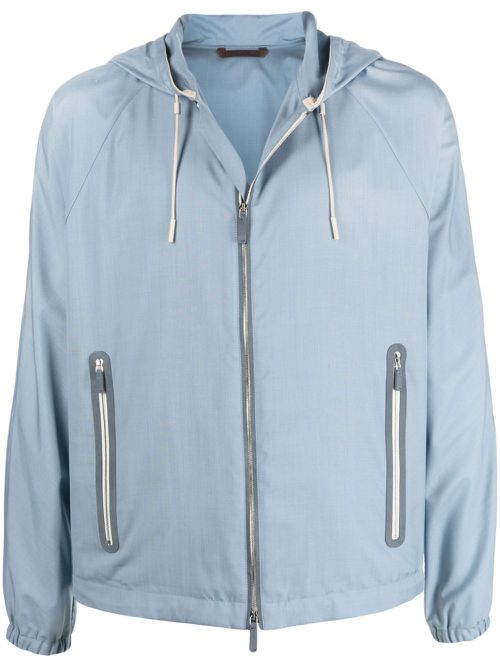 Zip-front shell jacket - Blue