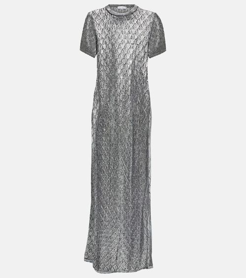 Metallic knit maxi dress