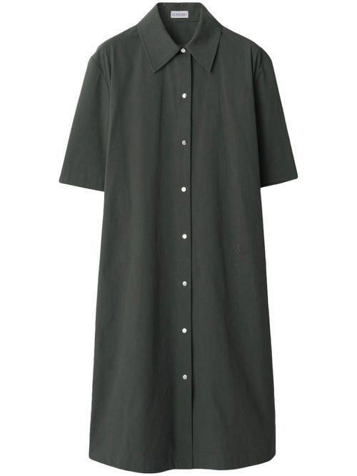 Straight-point collar cotton-blend dress - Green