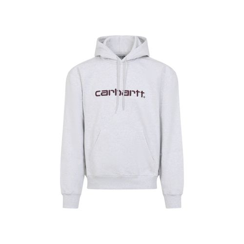 Grey Logo Print Hoodie