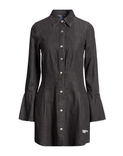 Woman Mini dress Charcoal Size S Cotton, Viscose