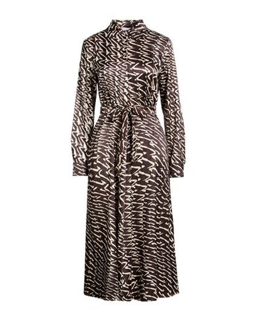 Woman Midi dress Dark brown Size 10 Polyester, Elastane