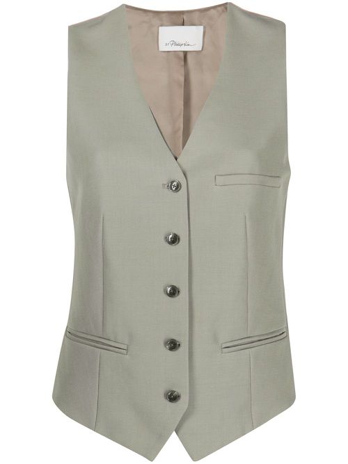 Tailored V-neck vest - Grey