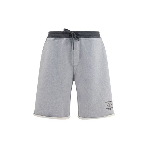 Cotton Drawstring Bermuda Shorts — Gray