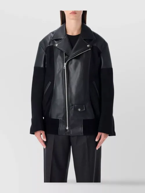Junya Watanabe - modern biker jacket with wool and leather