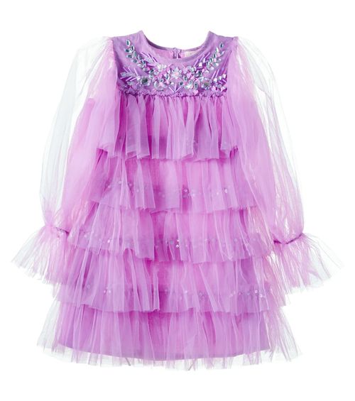 Lady Violet embellished cotton tulle dress