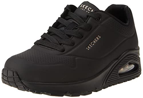 Skechers womens Skecher Street Women's Uno - Stand on Air Sneaker, Black/Black, 7 US