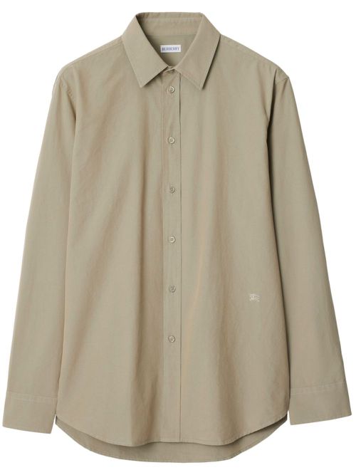 EDK-embroidered cotton shirt - Neutrals