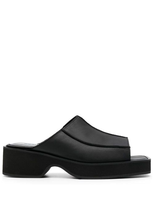 Frame 55mm slip-on leather sandals - Black