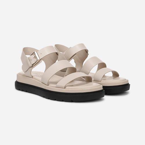 Avenue Platform Sandals, Ivory Beige Faux Leather