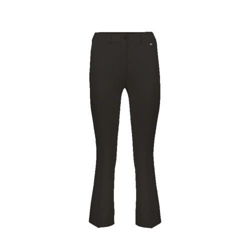 Virgin Wool Flared Trousers — Black