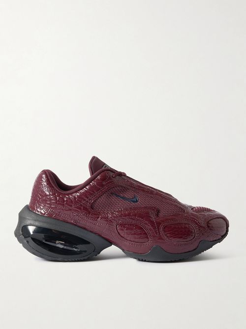 Air Max Muse Se Croc-effect And Mesh Sneakers - Burgundy