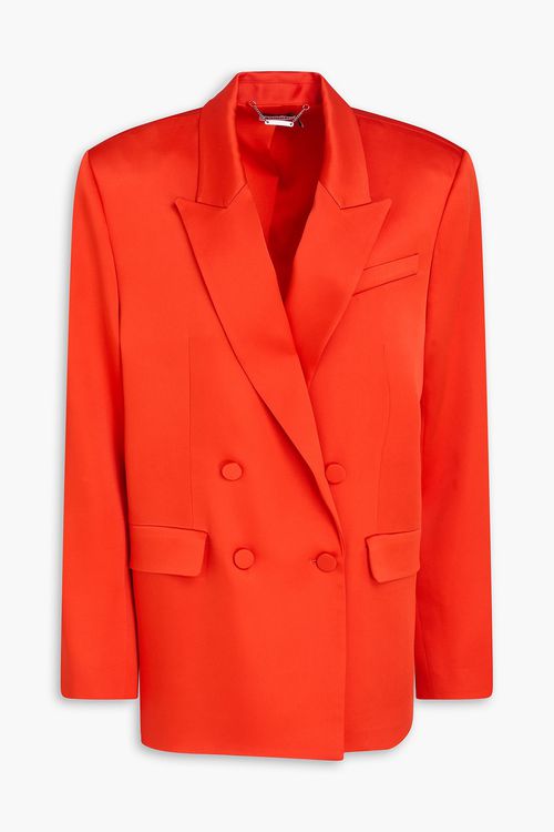 Norah double-breasted satin blazer - Red - US 12