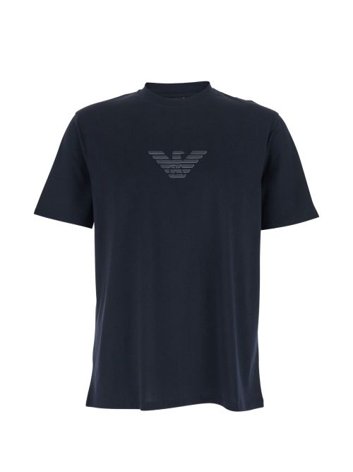 Logo-Embroidered Cotton T-shirt — Navy