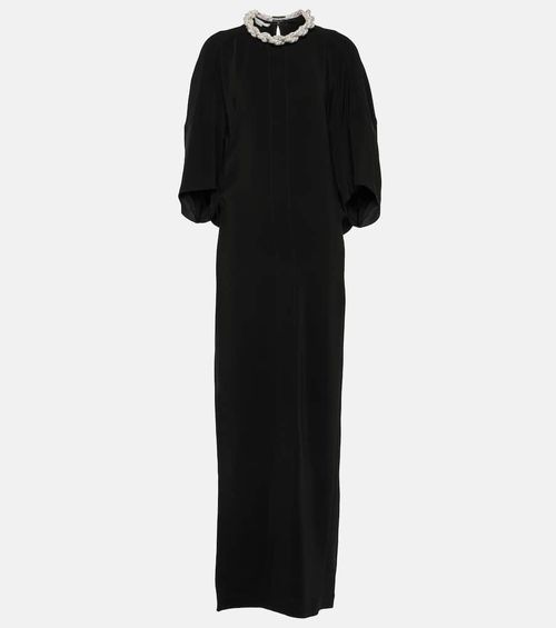 Crystal-braided maxi dress