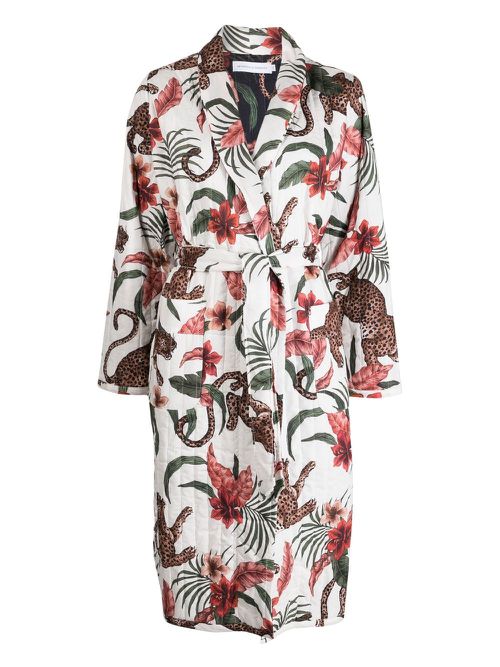 Graphic-print cotton robe - Multicolour