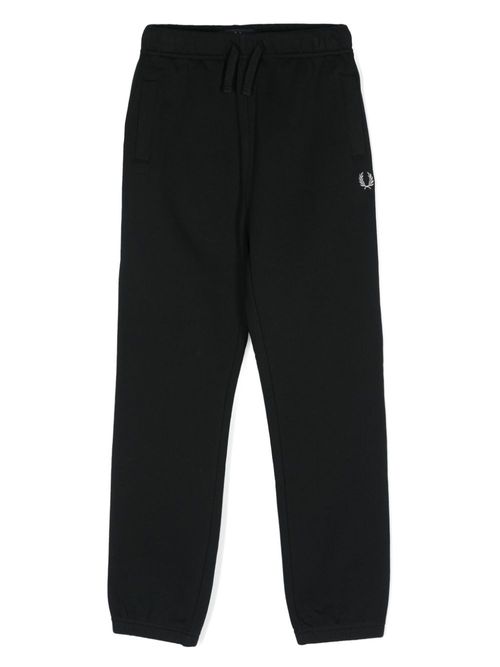 Loopback mid-rise track trousers - Black