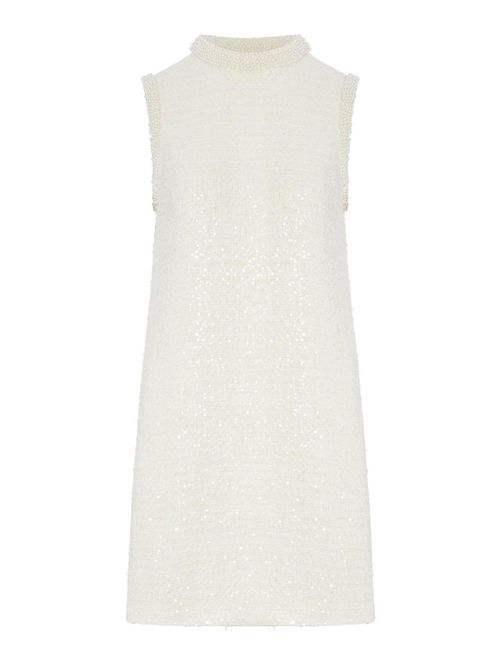 Boucle Mini Dress With Beads