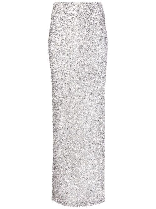 Crystal-embellished maxi skirt - Silver