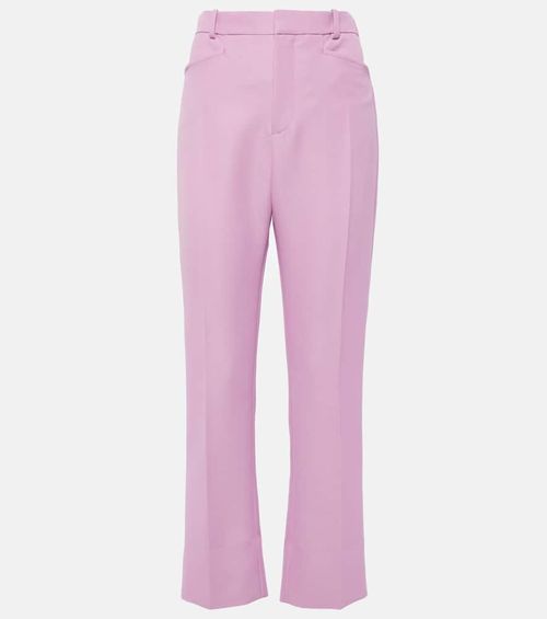 Wool-blend slim pants
