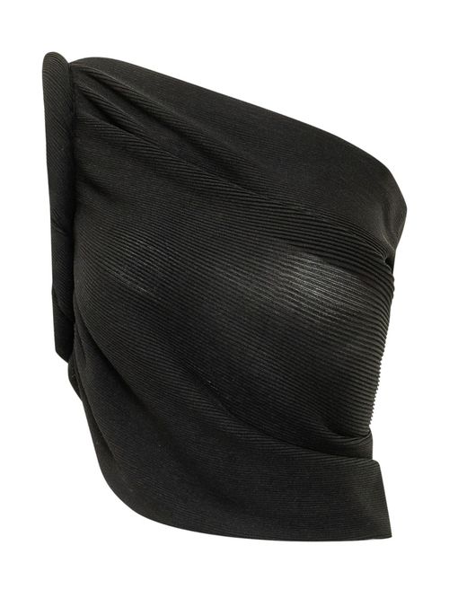 Black Pleated One Shoulder Top