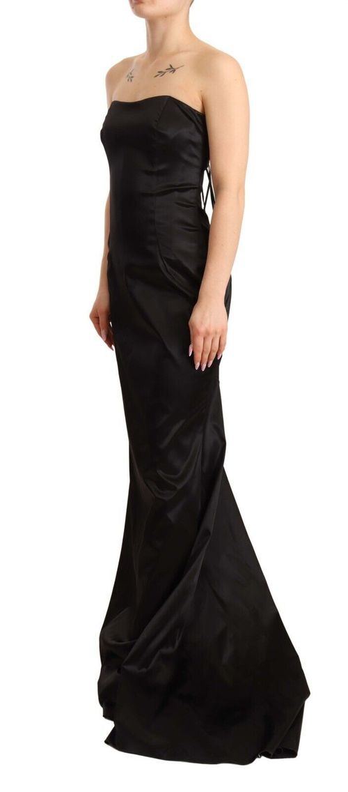 Silk Stretch Mermaid Gown — Black