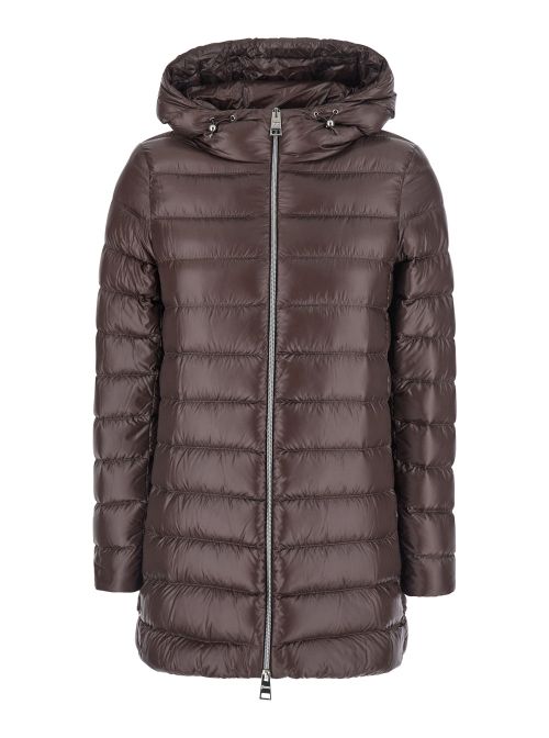 Tech Fabric Down Jacket — Brown