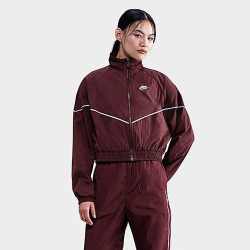 Women's Sportswear Windrunner Crop Woven Jacket in Burgundy Crush/Celestine Blue/Sail