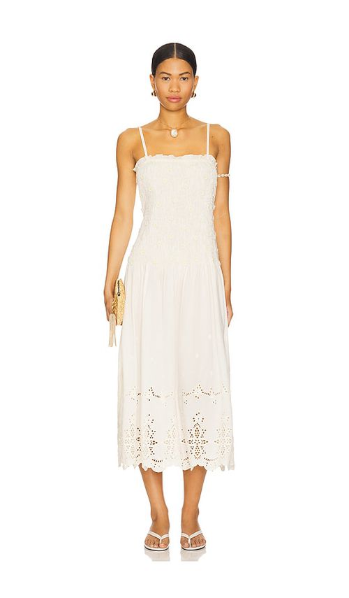 Free People MIDI-KLEID DAPHNE in Ivory. Größe XL. Also in L, M