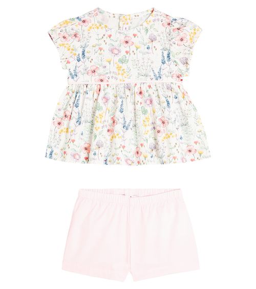 Il Gufo Baby floral tiered cotton dress