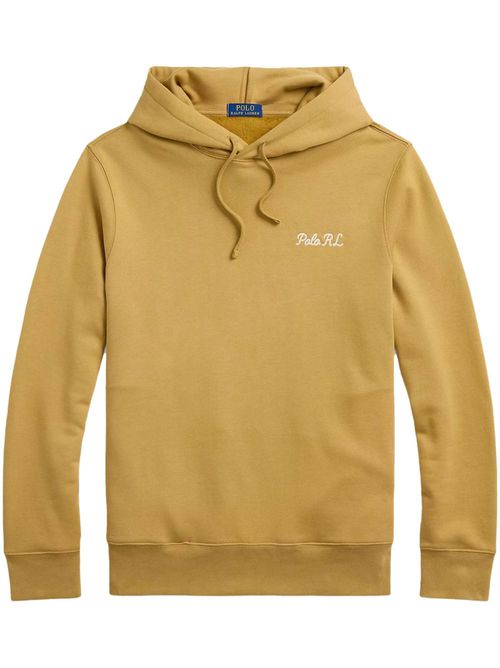 Logo-embroidered hoodie - Yellow